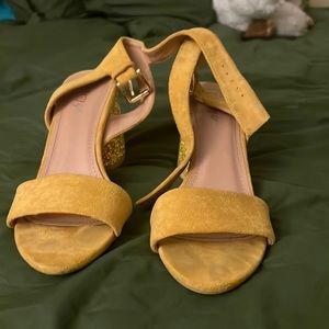 Nasty Gal Yellow Glitter Heels